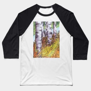 Birch Trees Baseball T-Shirt